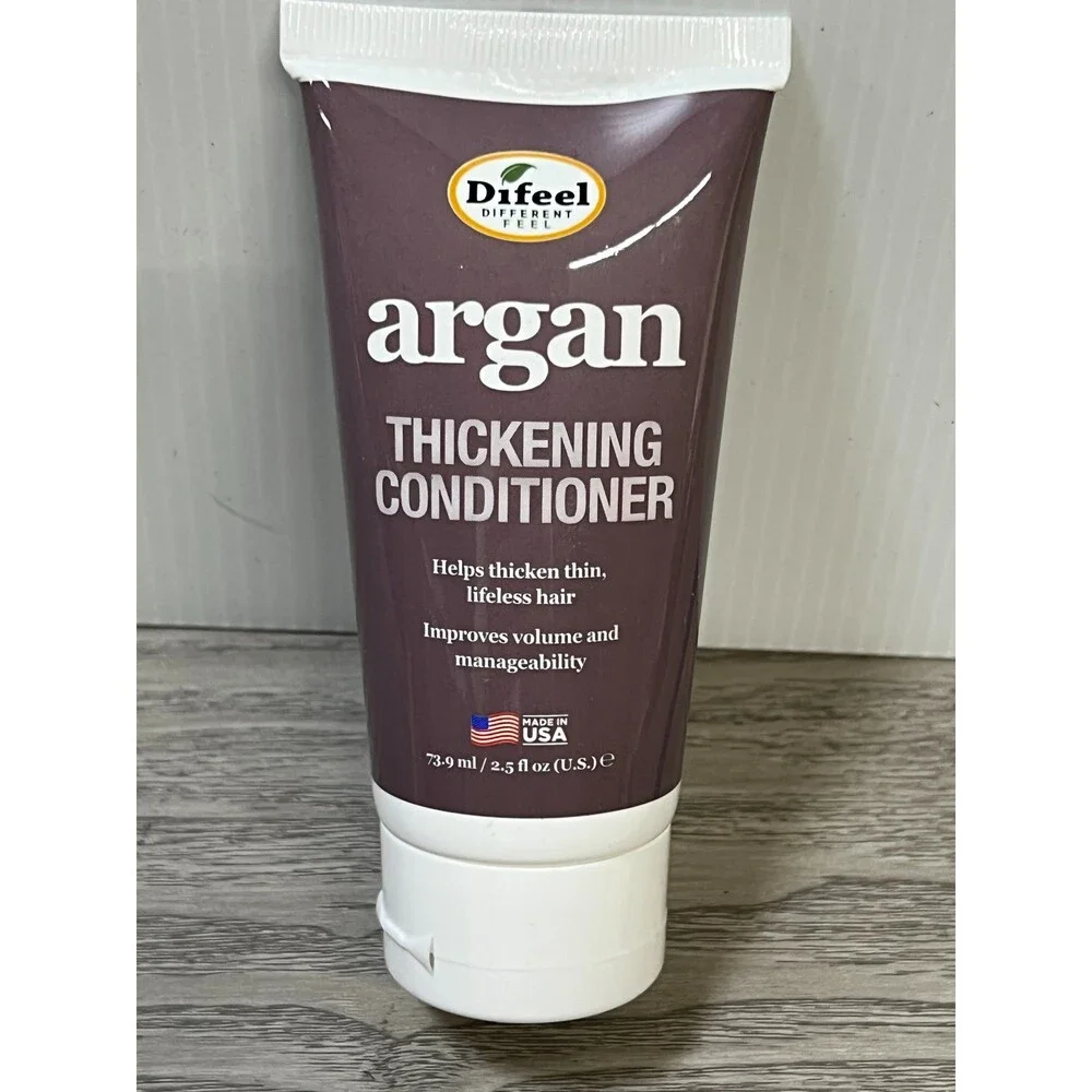 Difeel Argan Thickening Conditioner 2.5 Fl Oz Helps Volume Hair LOT of 5